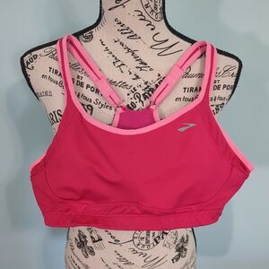 Brooks Adjustable Sports Running Bra pink Sz Medium 34cd - 36 x